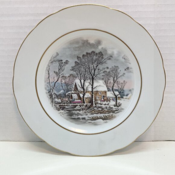 Avon Vintage Butter Dish, Gift to Avon Representatives, Japan, 1977 Winter Scene - Picture 2 of 6